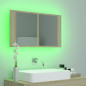 Armoire à miroir à LED de bain Chêne sonoma 80x12x45 Acrylique