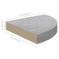 Étagère d angle murale Gris béton 35x35x3,8 cm MDF