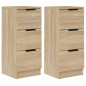 Buffets 2 pcs Chêne Sonoma 30x30x70 cm Bois d ingénierie