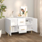 Buffet blanc 100x36x60 cm bois d ingénierie