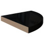 Étagères d angle flottantes 2pcs noir brillant 35x35x3,8 cm MDF