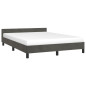 Cadre de lit sans matelas gris foncé 140x190 cm velours