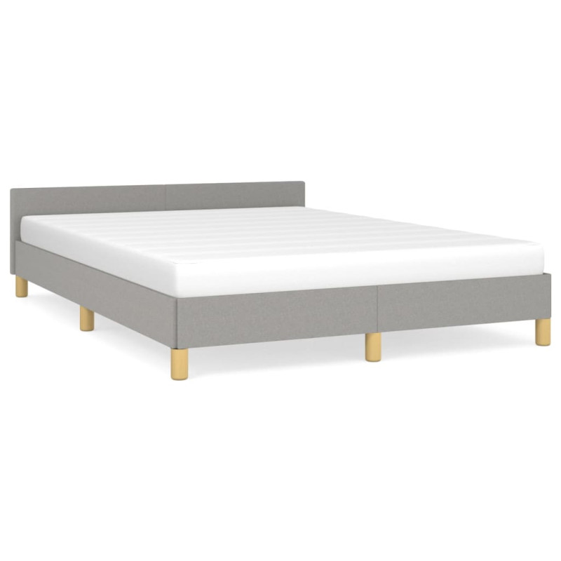 Cadre de lit sans matelas gris clair 140x190 cm tissu