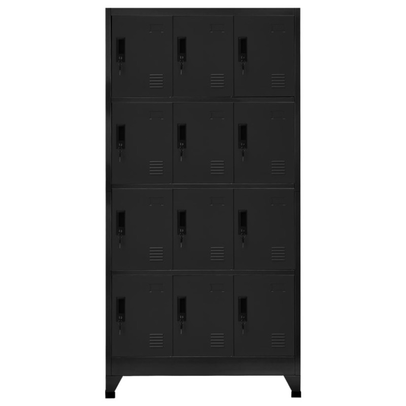 Armoire à casiers Noir 90x45x180 cm Acier