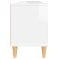 Meuble TV blanc brillant 150x30x44,5 cm bois d ingénierie