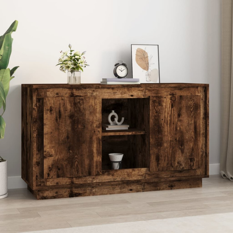 Buffet chêne fumé 102x35x60 cm bois d ingénierie