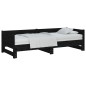 Lit coulissant sans matelas noir 2x(90x190) cm