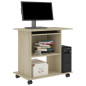 Bureau d ordinateur Chêne sonoma 80x50x75 cm Bois d ingénierie