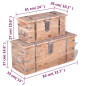 Ensemble de deux coffres de rangement Bois d Acacia