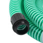 Tuyau d aspiration avec raccords en laiton vert 1,1" 5 m PVC