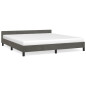 Cadre de lit sans matelas gris foncé 160x200 cm velours