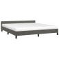 Cadre de lit sans matelas gris foncé 160x200 cm velours