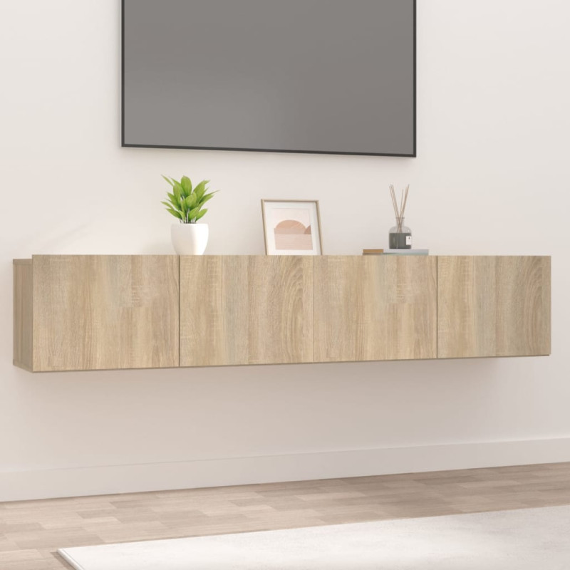 Meubles TV 2 pcs chêne sonoma 80x30x30 cm bois d ingénierie