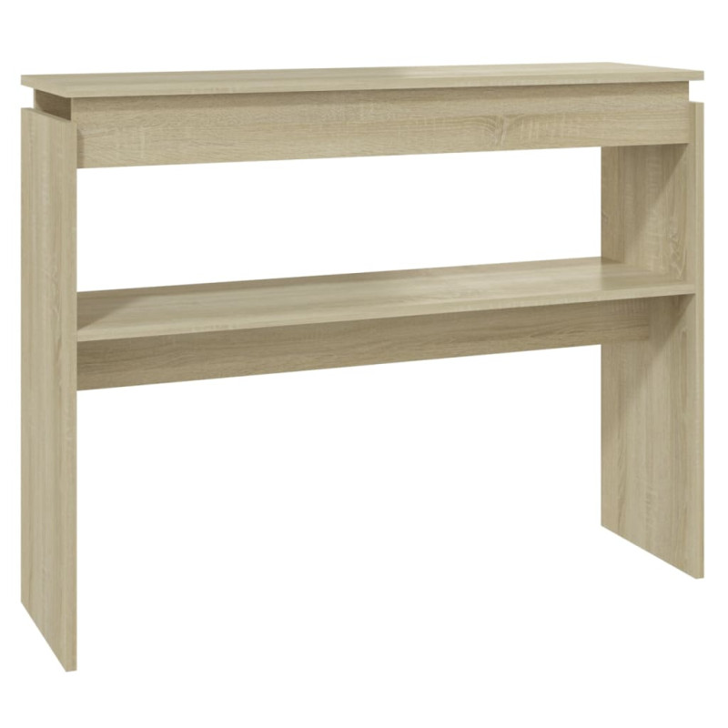 Table console chêne sonoma 102x30x80 cm bois d ingénierie