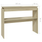 Table console chêne sonoma 102x30x80 cm bois d ingénierie