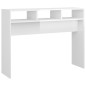 Table console blanc brillant 105x30x80 cm bois d ingénierie