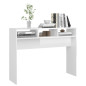 Table console blanc brillant 105x30x80 cm bois d ingénierie