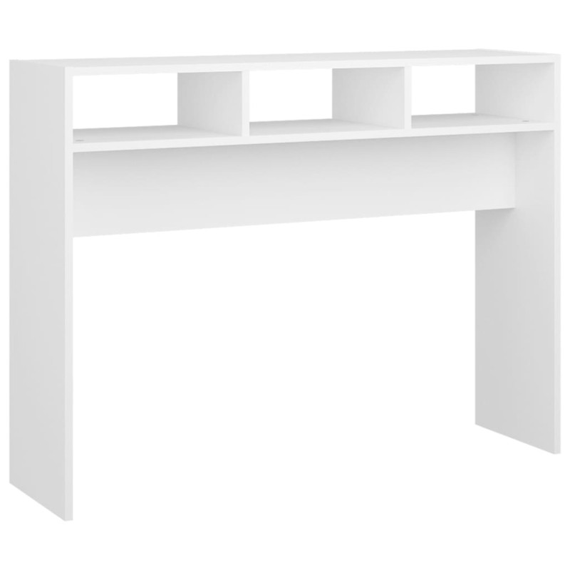 Table console blanc 105x30x80 cm bois d ingénierie