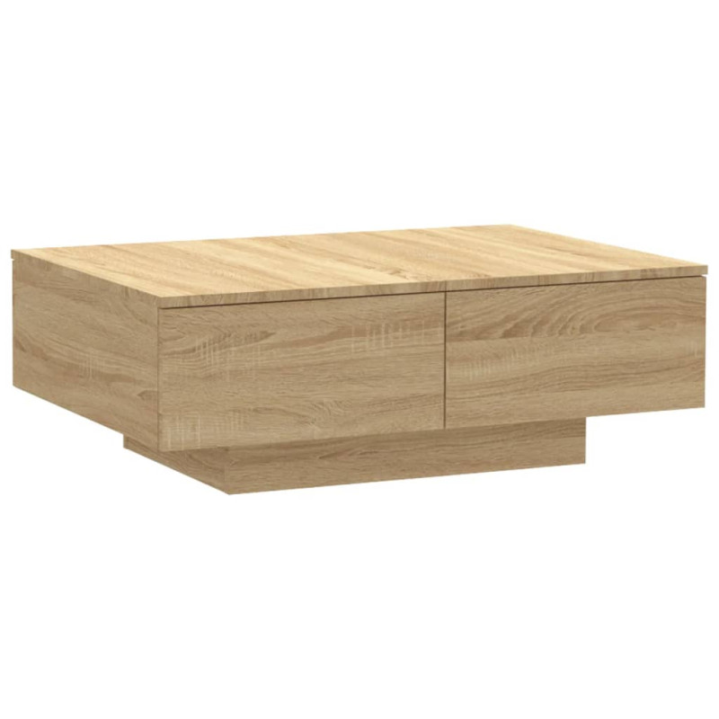 Table basse chêne sonoma 90x60x31 cm bois d ingénierie