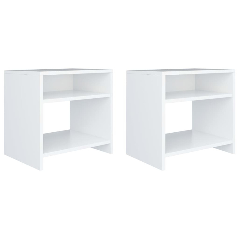 Tables de chevet 2 pcs Blanc 40x30x40 cm Bois d ingénierie