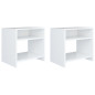 Tables de chevet 2 pcs Blanc 40x30x40 cm Bois d ingénierie