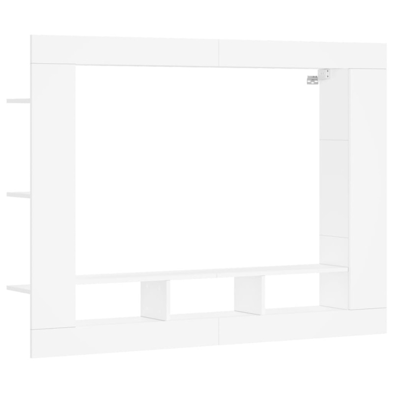 Meuble TV blanc 152x22x113 cm bois d ingénierie