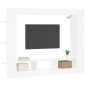 Meuble TV blanc 152x22x113 cm bois d ingénierie