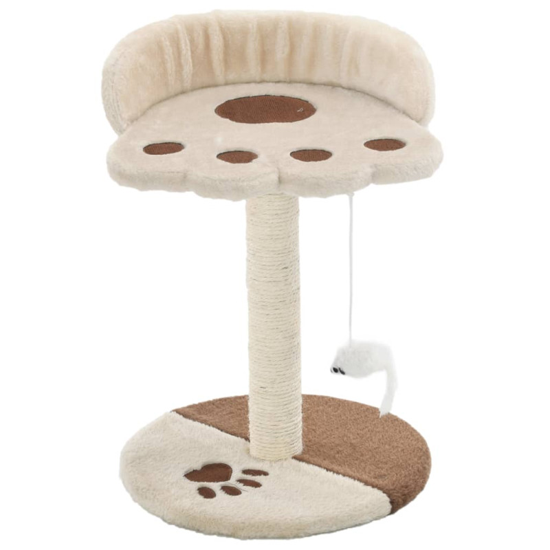 Arbre à chat avec griffoir en sisal 40 cm Beige et Marron