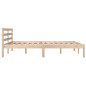 Cadre de lit sans matelas bois de pin massif 140x190 cm