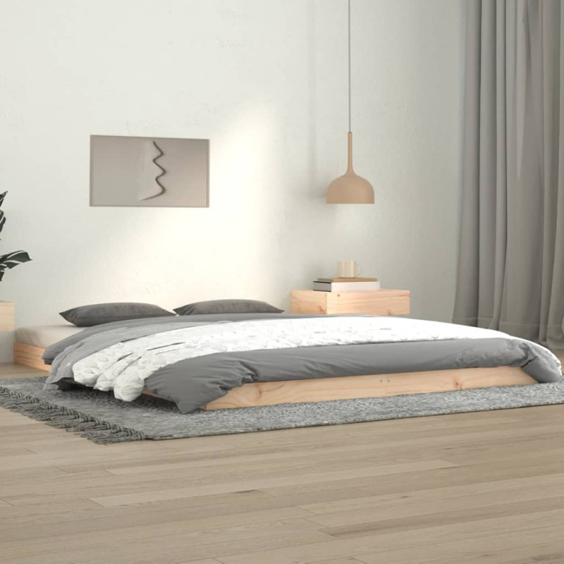 Cadre de lit sans matelas 140x190 cm bois de pin massif