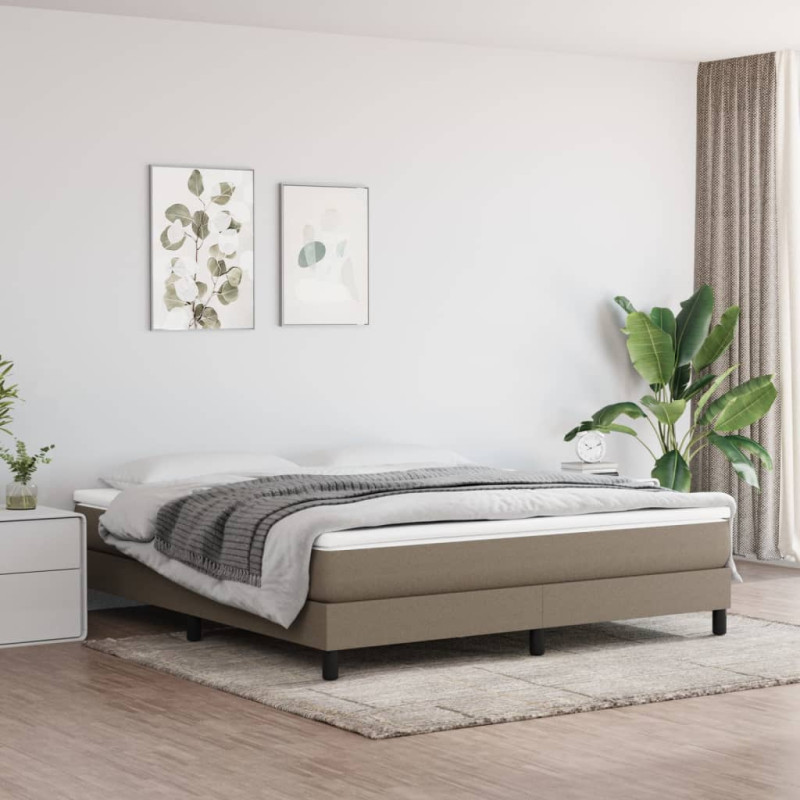 Cadre de lit sans matelas taupe 160x200 cm tissu