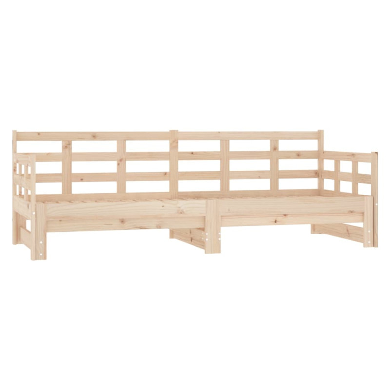 Lit coulissant sans matelas bois de pin massif 2x(90x190) cm