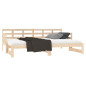 Lit coulissant sans matelas bois de pin massif 2x(90x190) cm