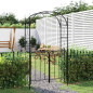 Arche de jardin avec portail noir 108x45x235 cm acier