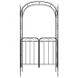 Arche de jardin avec portail noir 108x45x235 cm acier