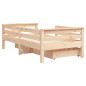 Cadre de lit enfant avec tiroirs 70x140 cm bois de pin massif