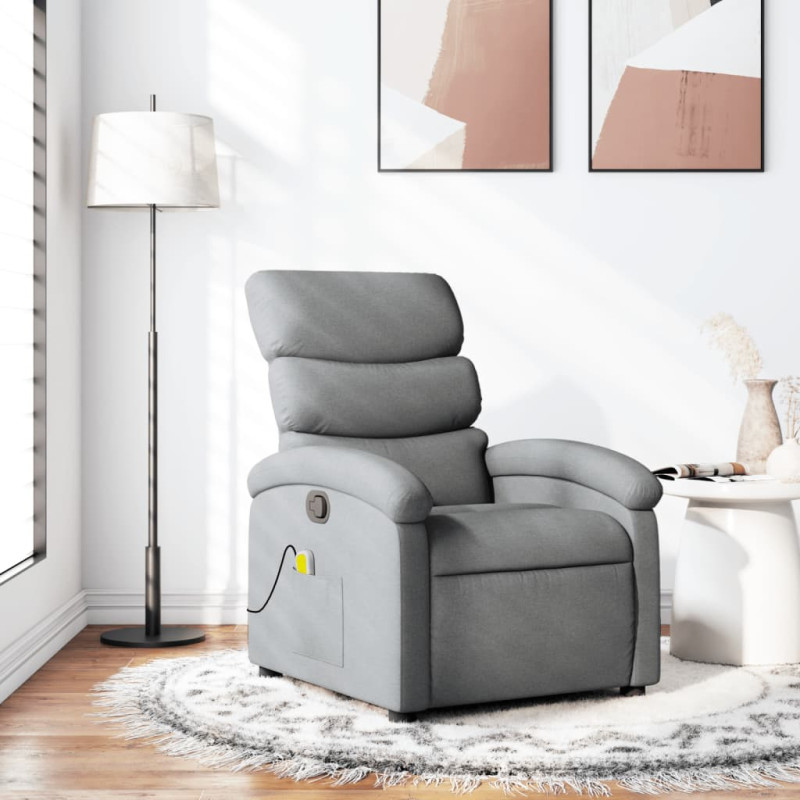 Fauteuil de massage inclinable Gris clair Tissu