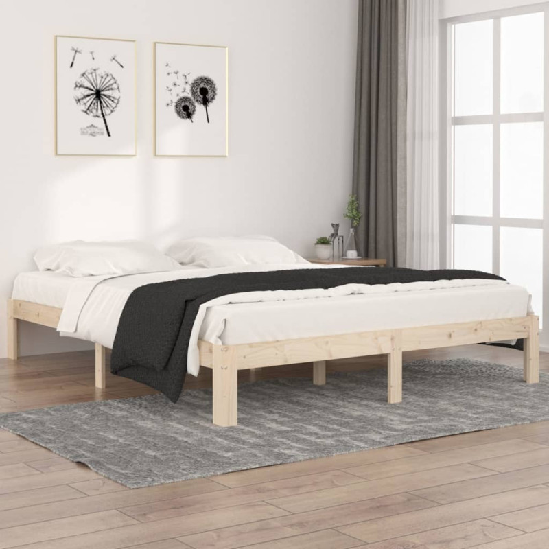 Cadre de lit sans matelas bois massif de pin 160x200 cm