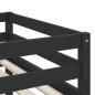 Lit mezzanine d enfants sans matelas avec échelle noir 90x200cm