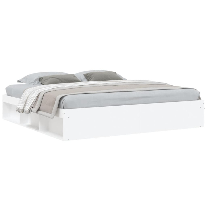 Cadre de lit sans matelas blanc 200x200 cm