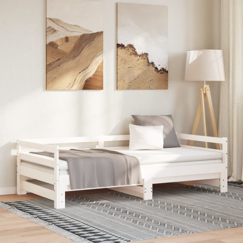 Lit de jour et lit gigogne sans matelas 90x190 cm bois massif