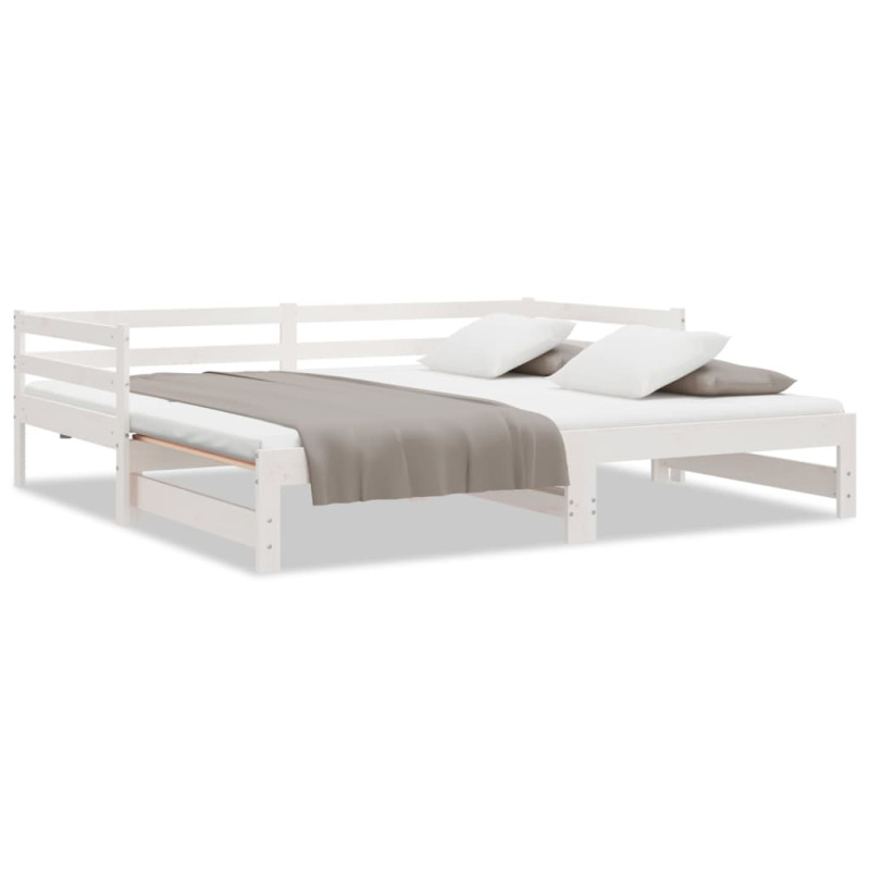 Lit de jour et lit gigogne sans matelas 90x190 cm bois massif