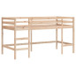 Lit mezzanine enfants avec rideaux sans matelas bleu 90x190 cm