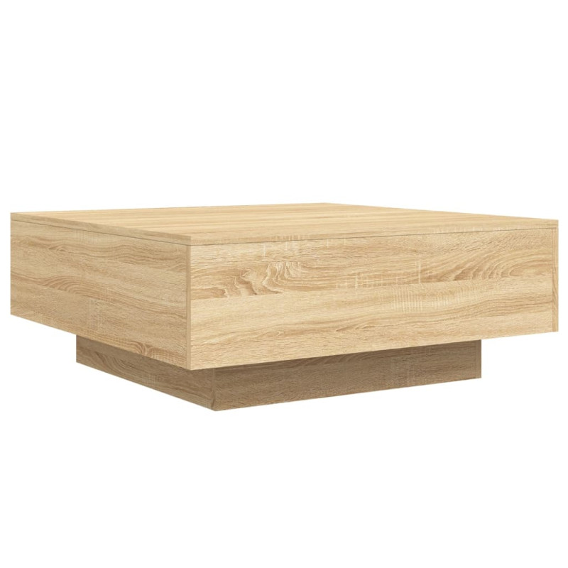 Table basse chêne sonoma 80x80x31 cm bois d ingénierie