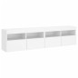 Meubles TV muraux avec lumières LED 2 pcs blanc 80x30x40 cm