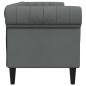 Canapé Chesterfield 3 places gris foncé tissu