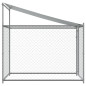 Cage pour chien avec toit et porte gris 2x2x2 m acier galvanisé