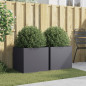 Jardinières 2 pcs anthracite 49x47x46 cm acier