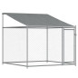 Cage pour chien avec toit et portes gris 4x2x2m acier galvanisé