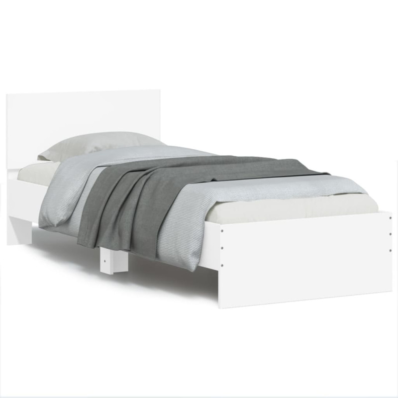 Cadre de lit sans matelas avec lumières LED blanc 90x190 cm